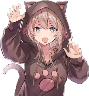 棕色卫衣猫女孩素材卡通人物 棕色卫衣猫女孩素材卡通人物