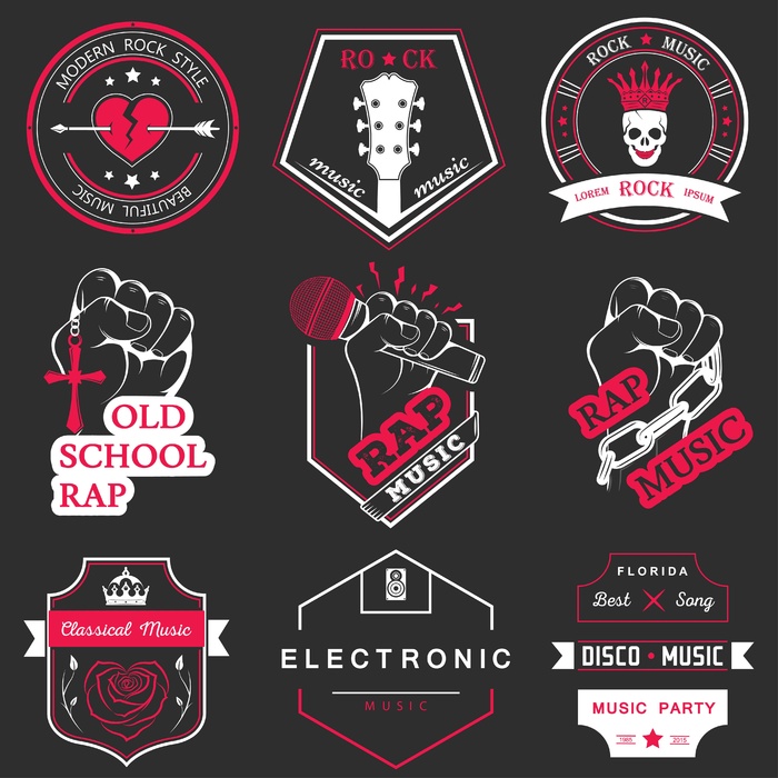 免抠潮流音乐标签