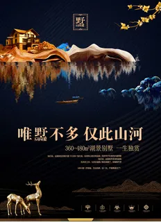 中式房地产海报展板PSD模板 中式房地产海报展板PSD模板