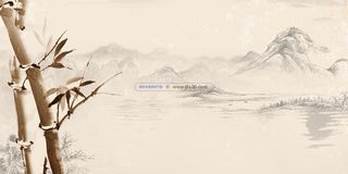 中国风传统水墨古风古典展板边框工笔画PS海报背景平面设计素材