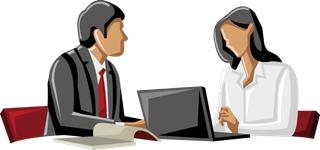 彩色矢量卡通商务团队人物 免抠