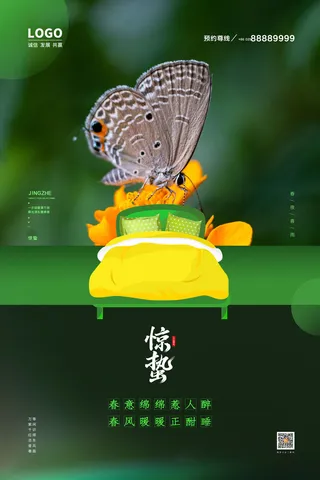 24二十四节气中国风创意惊蛰节日宣传海报模板PSD设计素材