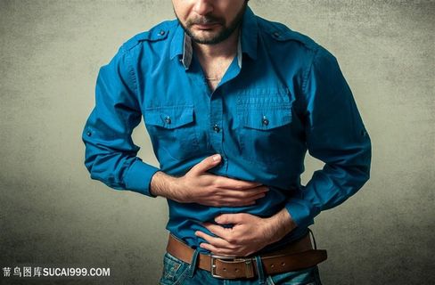 男性捂肚子的人物高清图片