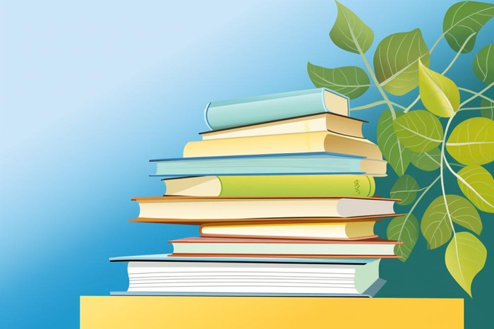 黄绿色清新渐变书籍背景