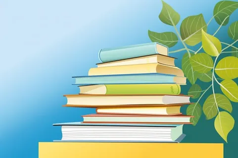 黄绿色清新渐变书籍背景