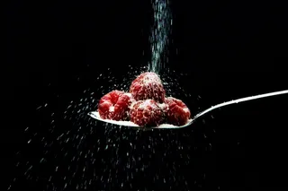 山莓, 糖, 维生素, 勺子, 可爱的, 食物