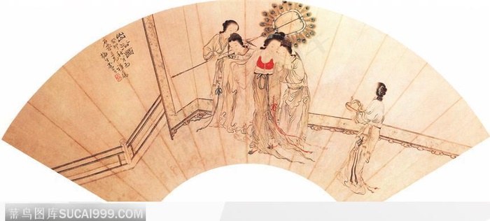 扇形人物画