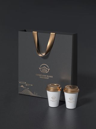 灰色场景手提袋样机