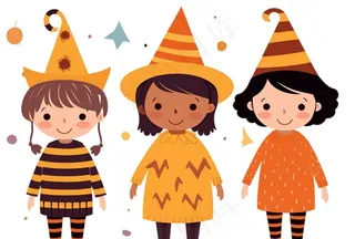 儿童卡通插画圣诞节庆祝欢乐背景