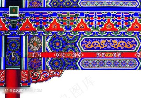 中国传统建筑房梁中国古典吉祥图案纹饰