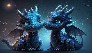 温馨、龙、眼睛、可爱、甜蜜