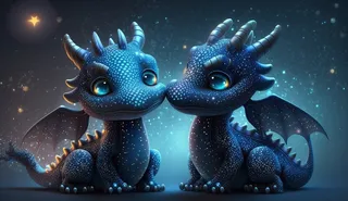 温馨、龙、眼睛、可爱、甜蜜