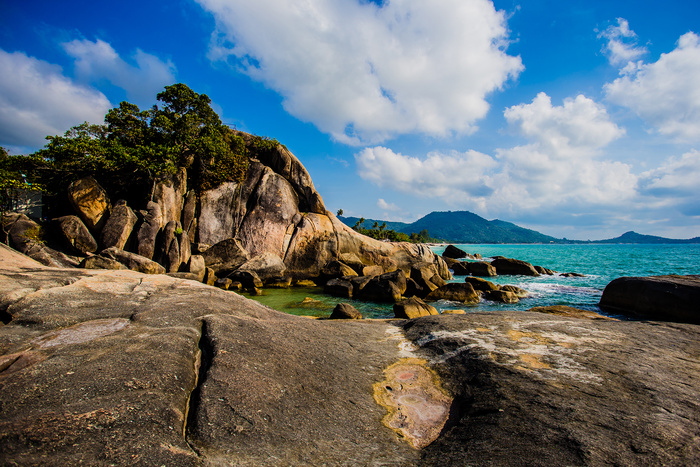 户外风景石头礁石海边
