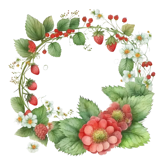 卡通绿植花环素材
