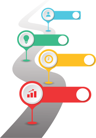 彩色标签流程图表