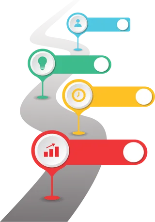 彩色标签流程图表