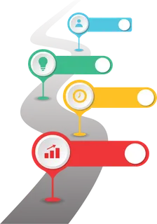 彩色标签流程图表 彩色标签流程图表