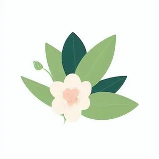 一朵花有绿叶环绕png免抠