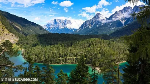 雪山湖畔美景风景画壁纸 雪山湖畔美景风景画壁纸