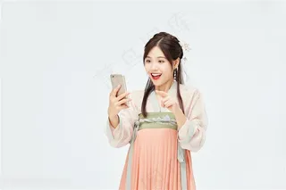 看手机的美女图片