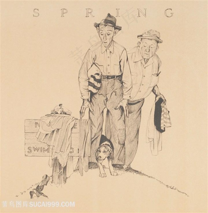 诺曼 · 洛克威尔素描男士装饰画