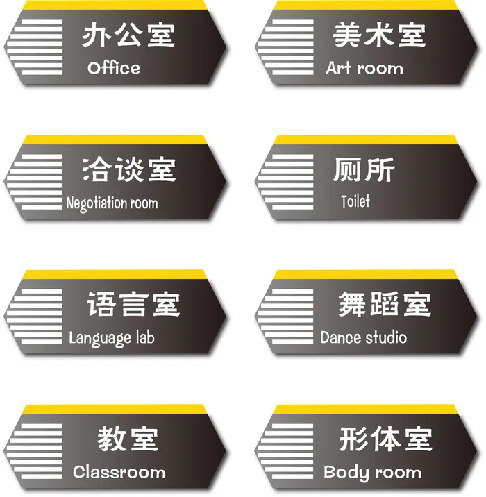 导视牌标识牌指示牌指引牌ai矢量模版下载
