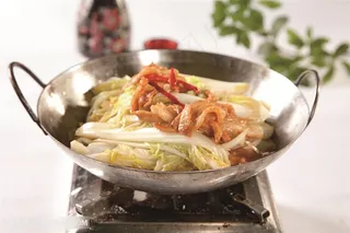 中华美食干锅娃娃菜摄影图