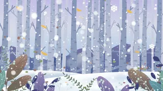 唯美小清新雪花冬天背景素材
