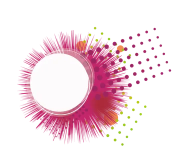 玫红色光芒闪烁圆形科技kv主视觉