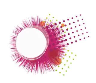玫红色光芒闪烁圆形科技kv主视觉