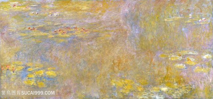 莫奈唯美大理石时尚背景装饰画