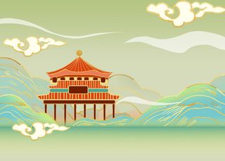 国潮中山纪念堂地标建筑