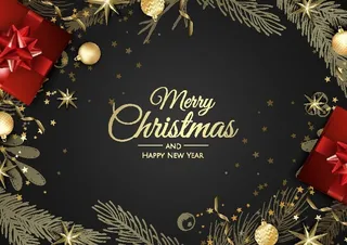 圣诞节圣诞树圣诞老人闪亮装饰电商促销折扣海报