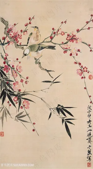 花枝中式花鸟装饰画 花枝中式花鸟装饰画