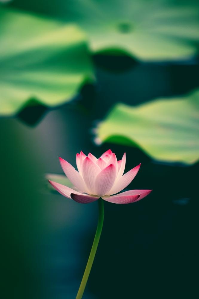 绿色清爽荷花节气背景(896x1344)