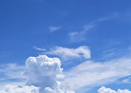 蓝天白云中的蘑菇云 蓝天白云中的蘑菇云