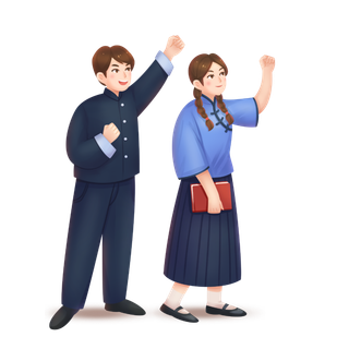 54青年节民国男女励志插画