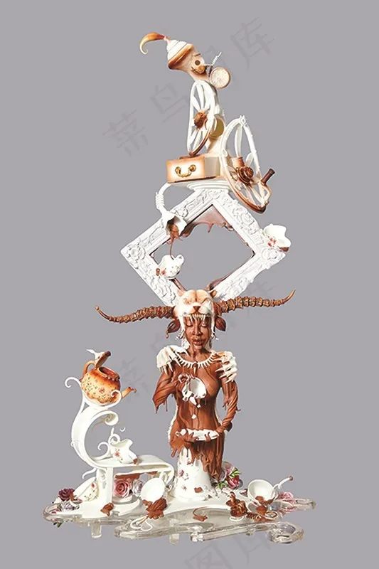 王森羊女巧克力造型