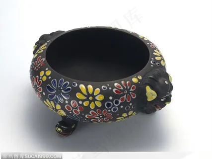 中华传统工艺品-彩色花纹的茶罐 中华传统工艺品-彩色花纹的茶罐