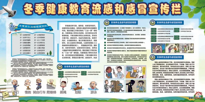 冬季健康知识流感psd模版下载