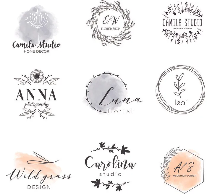 手绘Logo标志素材eps,ai矢量模版下载