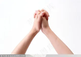 人物手势元素-两手握紧手势特写.