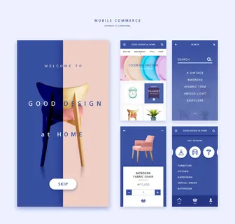 UI多页面包装展示手机APP交互界面样机长图概念PSD设计模板