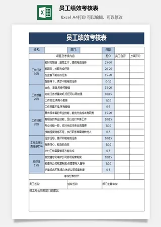 员工绩效考核表9