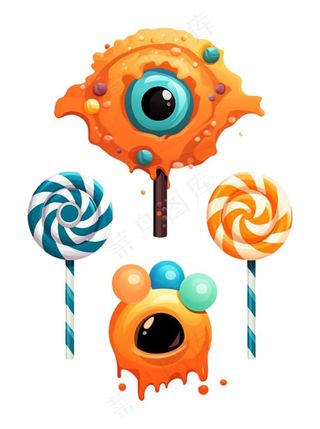 糖果万圣节不给糖果就捣蛋插画免抠