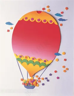 纸雕热气球素材