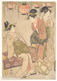喜多川歌磨日系美女艺术装饰画 喜多川歌磨日系美女艺术装饰画