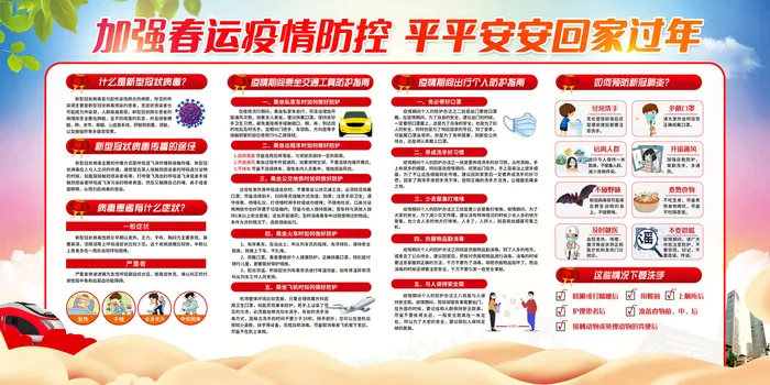 清新预防新冠战胜疫情宣传展板psd模版下载