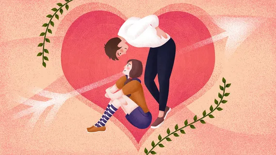 爱心背景情人节插画PSD素材