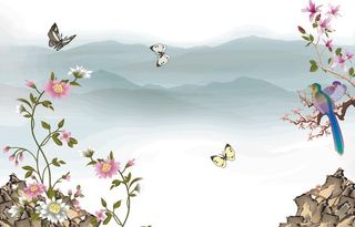 新中式山水背景墙